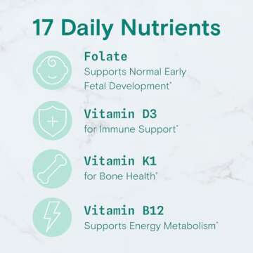 SmartyPants Prenatal Vitamins for Women, Multivitamin Gummies: Pre and Postnatal Vitamins, Biotin, Methylfolate, Vitamin D3, C, Vitamin B12, B6, A, K & Zinc, Inositol, 60 Count (30 Day Supply)