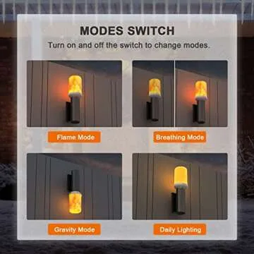 Hompavo LED Flame Light Bulbs with 4 Modes - 4 Pack