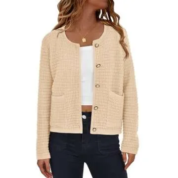 BTFBM Women Cardigan Sweaters Fall Fashion 2024 Button Down Long Sleeve Chunky Knit Open Front Tweed...