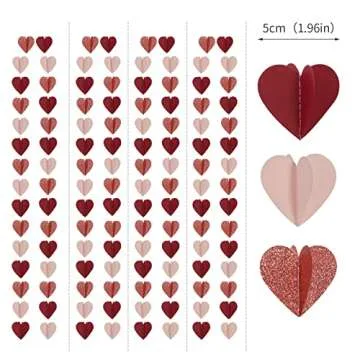 Stunning 39Ft 3D-Heart Garland for Every Celebration