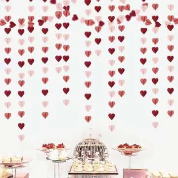 Stunning 39Ft 3D-Heart Garland for Every Celebration