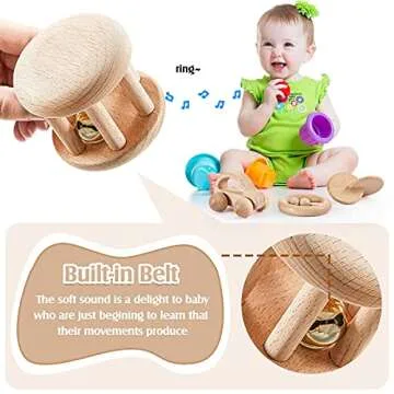 Premium Wooden Baby Toys Set for Infants and Toddlers