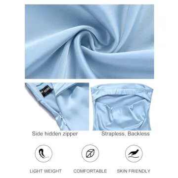 Strapless Satin Tube Bodycon Maxi Dress for Weddings