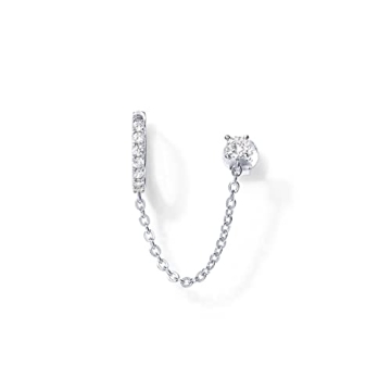 PAVOI Double Piercing Chain Earrings for Women