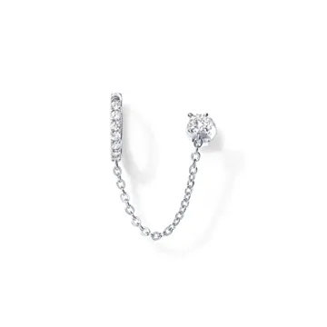PAVOI Double Piercing Chain Earrings for Women