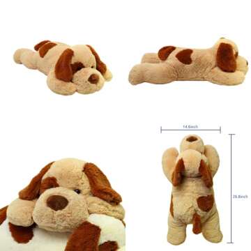 YESGIRL 26.8 inch 5 lbs Dog Weighted Stuffed Animals, Large Weighted Plush Animal, Cute Plush Toy Pi...
