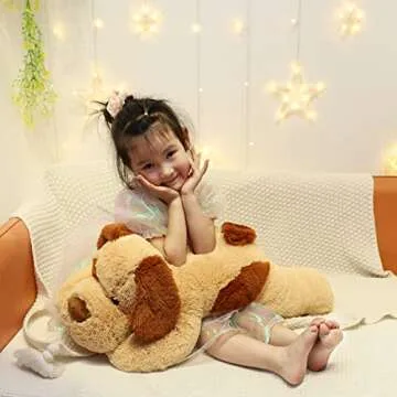 YESGIRL Weighted Plush Dog for Comfort and Support