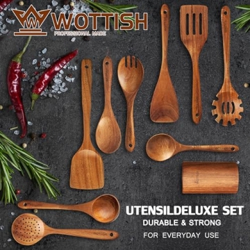 10-Piece Wooden Cooking Utensil Set for Every Chef