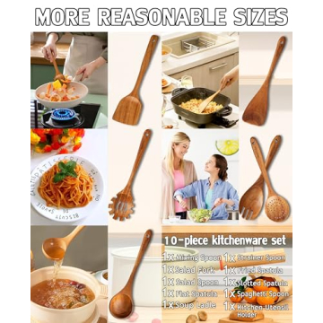 10-Piece Wooden Cooking Utensil Set for Every Chef
