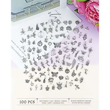 100 Metal Alloy Charms for DIY Jewelry and Crafts