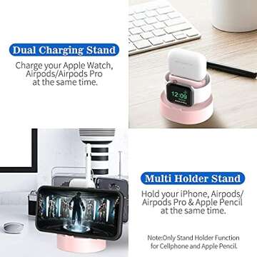 Apple Watch Stand Black and Pink for All Devices