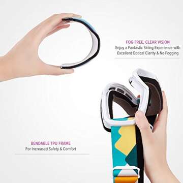 OutdoorMaster Kids Ski Goggles - Youth Snow Goggles with UV Protection