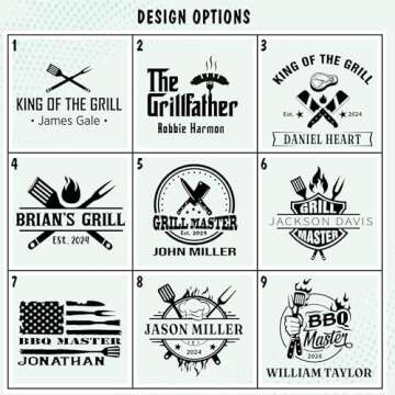 The Grillfather Wood Cutting Board, Men Christmas Gift Idea, BBQ Gift, Personalized Gift for Men, Dad, Grandpa, Custom Engraved Cutting Board, Father's or Grandpa's Birthday Gift, Grill Master Board