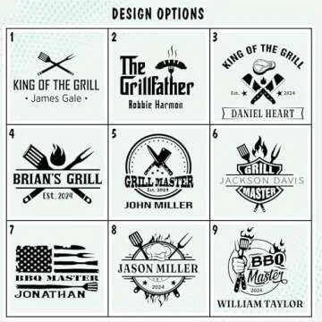 The Grillfather Wood Cutting Board, Men Christmas Gift Idea, BBQ Gift, Personalized Gift for Men, Dad, Grandpa, Custom Engraved Cutting Board, Father's or Grandpa's Birthday Gift, Grill Master Board