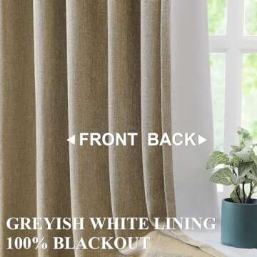 Vision Home Brown Pinch Pleated Full Blackout Curtains Linen Blended Room Darkening Window Curtains ...