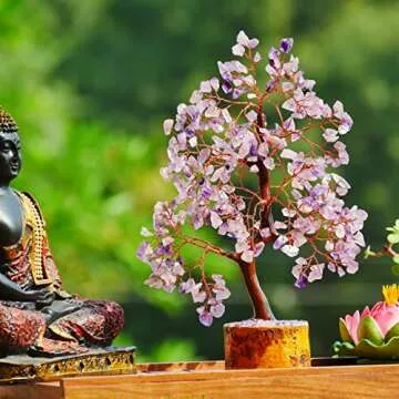 Amethyst Crystal Tree of Life - Money Tree Feng Shui - Crystal Tree for Positive Energy, Purple Amethyst Crystal Decor, Feng Shui Spiritual Gift, Amethyst Gift, Chakra Tree | 10-12 Inch