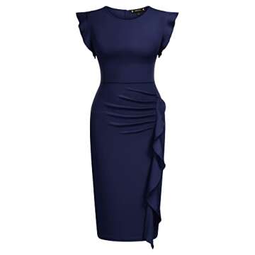 Miusol Retro Cap Sleeve Cocktail Dress for Women