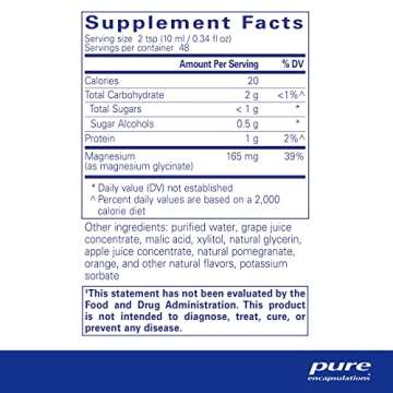 Pure Encapsulations Magnesium Glycinate Liquid - Supports Bone Health & Heart Health* - Vegan, Glute...