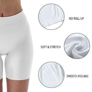 MELERIO Women's Slip Shorts, Comfortable Boyshorts Panties, Anti-chafing Spandex Shorts for Under Dress