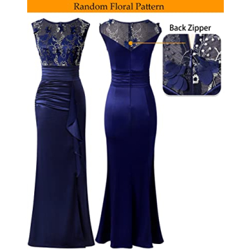 Elegant Floral Embroidered Evening Gown for Women