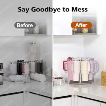 Kssiaz Water Bottle Organizer for Stanley 40 oz Tumbler with Handle, Rotatable Stanley Cup Organizer...