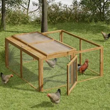 Magshion Folding Chicken Coop Rabbit Hutch, Portable Chicken House with Handle Wooden Small Animal Poultry Pet Cage House for Outdoor, 45.5 Inch, No Assembly Required