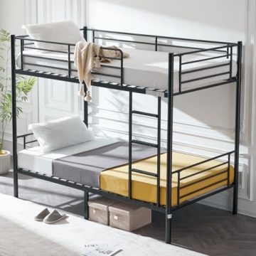 Stylish VINGLI Twin Over Twin Bunk Bed for All Ages