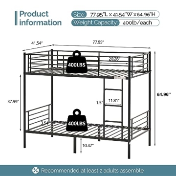 Stylish VINGLI Twin Over Twin Bunk Bed for All Ages