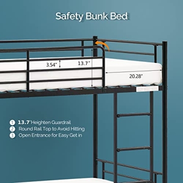 Stylish VINGLI Twin Over Twin Bunk Bed for All Ages