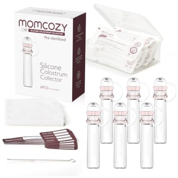 Momcozy Colostrum Collector 6pcs BPA Free Multi-Use Set with Storage Case and Wipe