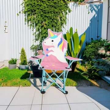 KABOER Kids Outdoor Folding Lawn and Camping Chair with Cup Holder and Carrying Bag, Children's Camp...