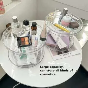 2 Pack Lazy Susan Organizer for Kitchen & Bathroom Storage