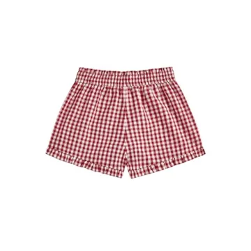 SweatyRocks Women's Plaid Summer Shorts Elastic Waist Wide Leg