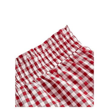 SweatyRocks Women's Plaid Summer Shorts Elastic Waist Wide Leg