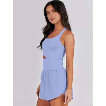 Caracilia Womens Workout Romper One Piece Summer Casual