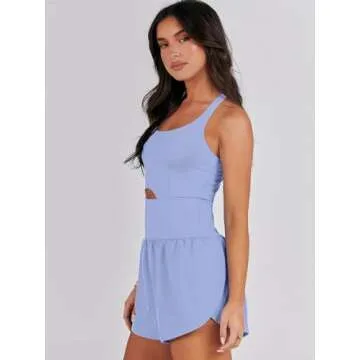Caracilia Womens Workout Romper One Piece Summer Casual