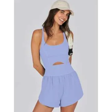 Caracilia Womens Workout Romper One Piece Summer Casual