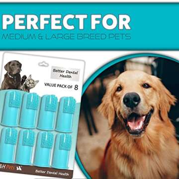 H&H Pets Dog Toothbrushes Best Professional Cat & Dog Finger Tooth Brush, Puppy Supplies Dog Brush, Perfect for Dogs and Cats, Cat Brush, Dog Supplies, Brush Set - Size Large 8 Count