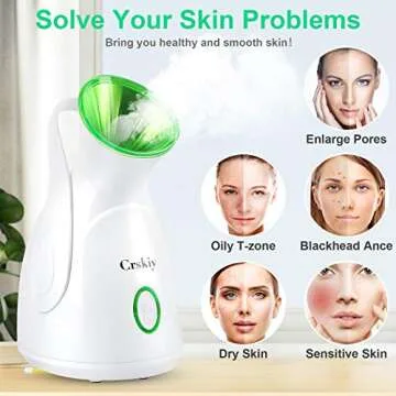 Crskiy Nano Ionic Face Steamer for Deep Cleaning Skin