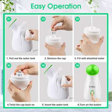 Facial Steamer, Crskiy Nano Ionic Face Steamer for Women, Portable Warm Mist Humidifier for Face Deep Cleaning Moisturizing, With 4 Pieces Blackhead Remover Kit