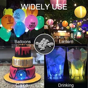 JJGoo 100Pcs Multicolor LED Balloon Light Mini Round Balls Lights, Waterproof Flash Tiny Led Lights for Paper Lantern Easter Eggs Birthday Party Wedding Halloween Christmas Valentines Day Decoration