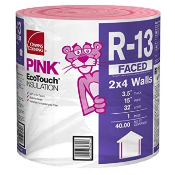 Owens Corning EcoTouch PINK Fiberglass R-13 Insulation Roll 15" x 32 ft