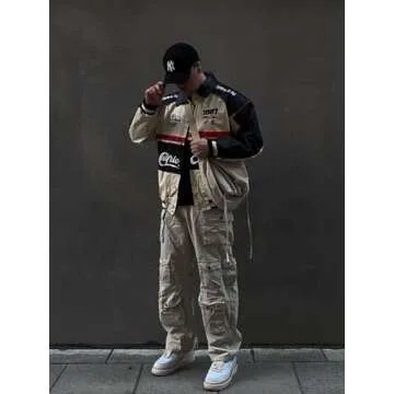 Aelfric Eden Color Block Leather Bomber Jacket - Unisex Style