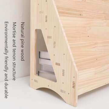 FDHUIJIA Montessori Toddler Book Shelf Organizer Single Sided Book Rack Display with Toy Storage, Children Baby Classroom Bookshelf, Kids Room bookcases cabinets & Shelves Natural Pine (31”)