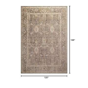 Loloi Chris Loves Julia Rosemarie 10'-0" x 14'-0" Area Rug in Sage/Blush - Classic No-Shed Area Rug,...