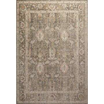 Loloi Chris Loves Julia Rosemarie 10'-0" x 14'-0" Area Rug in Sage/Blush - Classic No-Shed Area Rug, Soft Living Room Rug, Antique Inspired Modern Rug for Living Area, Bedroom, Dining Room