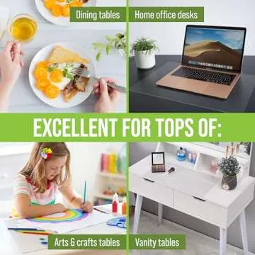 CraftyCrocodile Clear Plastic Placemats Set of 4 - Table Protector for Dining Room, Kitchen Counter, Office Desk, Painting Table, Shelves - Multi-Use, Flexible, Durable, Wipeable Plastic Sheets 18x12"