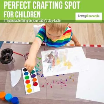 CraftyCrocodile Clear Plastic Placemats Set of 4 - Table Protector for Dining Room, Kitchen Counter, Office Desk, Painting Table, Shelves - Multi-Use, Flexible, Durable, Wipeable Plastic Sheets 18x12"