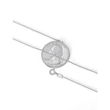 ASHINE Silver Necklace Chain Silver Chain Necklace for Women Sterling Silver Chain Silver Chain Charm Jewelry Chain Long Necklaces for Women (0.8mm Box Chain Spring Ring Clasp 19 Inches)