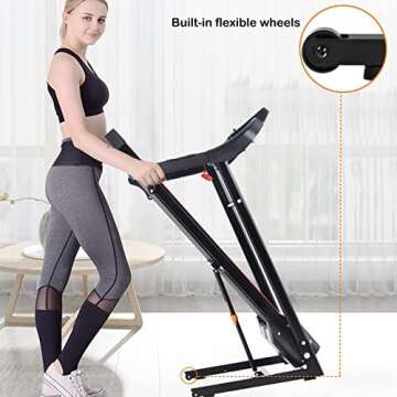 Treadmill with Incline, 2.5HP Foldable Treadmill for Home Office Small Space Portable Walking Treadm...